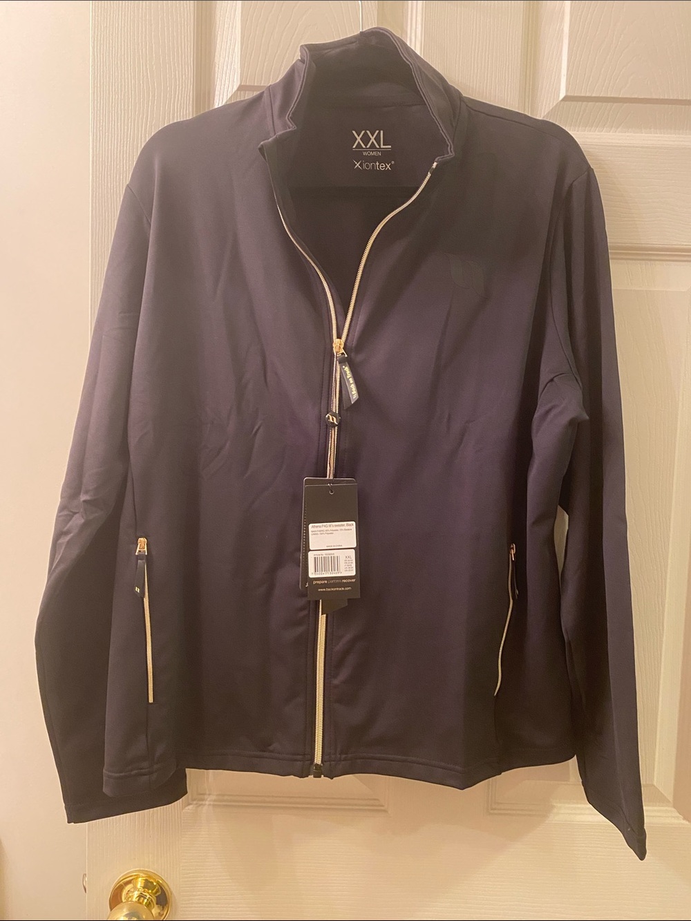 Athena Women’s Navy Full-Zip Jacket with Gold Zippers - XXL